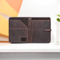 Porte-documents A4 en cuir véritable de qualité supérieure, vintage, personnalisé, OEM, élégant et portable, pour documents et certificats, vente en gros