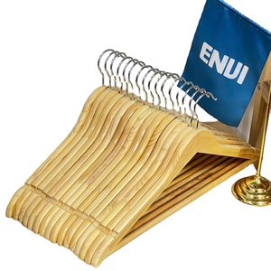 Wholesale Eco-Friendly Durable Wooden Hangers Lacquer Finish | Customized Logo | Single Tier | Multifunction Clothing Bathroom - Product Image 4