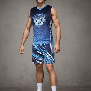 Fabricación de fábrica OEM profesional sublimación impresión voleibol uniforme cuello en V sin mangas hombres uniformes de voleibol - Product Image 2