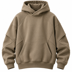 Sudadera con Capucha Extra Grande para Hombre, Color Sólido, Manga Raglán, Forro Polar, Informal, para Otoño - Product Image 1