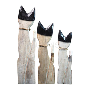 Juego de Figuras de Gatos de Madera Hechas a Mano con Textura de Madera Rústica Natural, Juego de Adornos Decorativos para el Hogar - Product Image 4