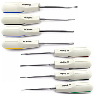 Ensemble de 8 instruments chirurgicaux avec manche en plastique blanc pour extraction dentaire atraumatique, élévateurs dentaires pour élévation radiculaire - Product Image 4