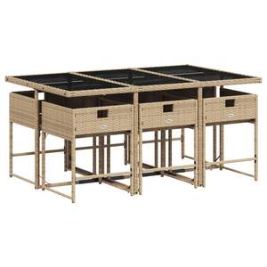 Set da Pranzo da Giardino in Beige, Nero, Crema e Bianco - Product Image 4