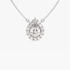 Collar de Lujo con Diamante de Corte Brillante y Halo, Certificado IGI, Cultivado en Laboratorio, Chapado en Rodio, Oro Amarillo de 14K, Regalo de Boda, Compromiso, Novia - Product Image 3