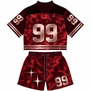 Ensemble de survêtement personnalisé pour homme en polyester imprimé, respirant, pour l'entraînement et la course à pied, OEM - Product Image 5