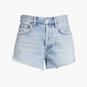Women High Waisted Denim Shorts Summer Casual Light Blue Rolled Hem Cotton Jean Shorts Loose Fit Wide Leg Pants - Product Image 2