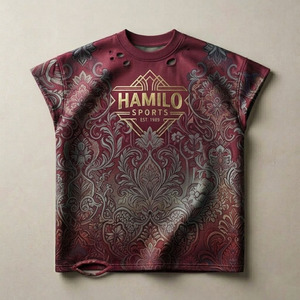 T-shirt de sport pour homme durable avec logo personnalisé en gros, t-shirts de sport pour homme surdimensionnés au meilleur prix - Product Image 6