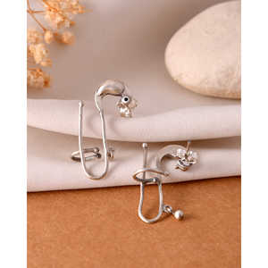 Pendientes de Plata de Ley Kabbu, Marca Meera Jaipur, Origen India, Modelo MTER553 - Product Image 4