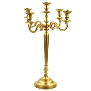Modern Matte Black 5-Arm Metal Candelabra <b>Tall</b> Candle Holder <b>Table</b> Centerpiece for Wedding Event Decor - Product Image 4