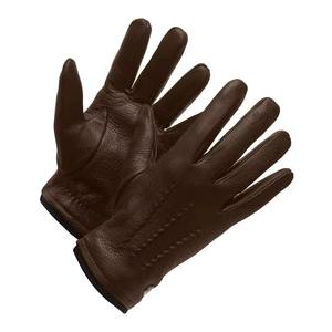 Mitaines d'hiver en cuir beige, à doigts complets, compatibles écran tactile, avec détection de pointe, pour usage quotidien et conduite, paume à grain doux, poignet fendu - Product Image 3