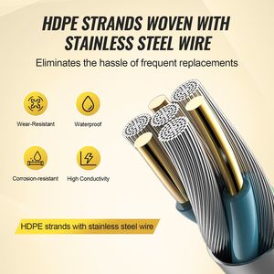 Filo Elettrico Portatile per Recinzione 200M (656Ft) Diametro 6,5mm 6 Fili in Acciaio Inox Resistente ai Raggi UV Attrezzatura per Allevamento - Product Image 3