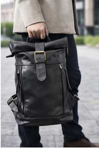 Heavy Duty Leather <b>Roll</b> Top Rucksack Brass Hardware Travel Bag Manufacturer For B2B Platforms LTBP-0218 - Product Image 6