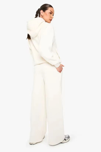 Pantalones de lona de pierna ancha para mujer con logotipo personalizado, de corte holgado, largos, casuales de invierno, ecológicos y de talla grande. - Product Image 3