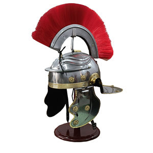 Casco de Centurión Romano Hecho a Mano con Pluma Roja, Acero Suave, Armadura Medieval para Recreación Histórica, Decoración para el Hogar y la Oficina - Product Image 1