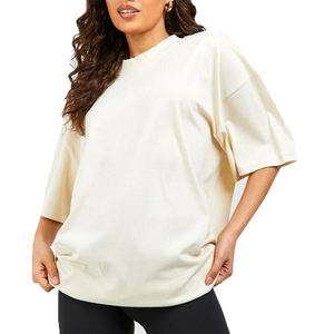 Camisetas Extra Grandes de Corte Holgado para Mujer, Tela de Algodón Suave, Diseño Estampado Minimalista para Personalización de Marca - Product Image 1