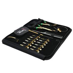 Kit d'outils multifonctions pour extensions de cheveux dorées avec pince à extensions de 5 pouces, pince à micro-anneaux, aiguilles courbées et peigne à queue - Product Image 1