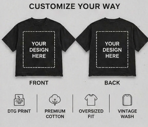T-shirt Homme Oversize Boxy Personnalisé Imprimé DTG en Molleton Bouclette Court Effet Vieilli avec Motif Streetwear Décontracté Grammage Lourd - Product Image 5