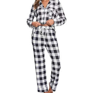 Pyjama d'hiver pour femmes de haute qualité, personnalisé, en tissu peigné, ensemble 2 pièces, séchage rapide, respirant, vêtements de détente - Product Image 3