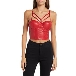 Breathable Women's Genuine Leather <b>Corset</b> Body Shaping Bustier <b>Gothic</b> Bralette Crop Top 2026 - Product Image 5