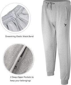Unisex gray tracksuit set <b>Half</b>-<b>zip</b> <b>jacket</b> with side pockets Drawstring pants for adults Solid color casual wear - Product Image 4