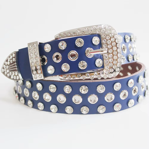 Cinturones de Cuero Genuino para Mujer con Hebilla Decorativa de Aleación con Diamantes, Anchos y Modernos con Pedrería para Combinar con Jeans y Pantalones - Product Image 4