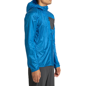 <b>Men's</b> <b>Blue</b> Hooded Waterproof Windbreaker Jacket Lightweight Zip-Up Sporty Stand Collar Outdoor Running Hiking Coat - Product Image 3