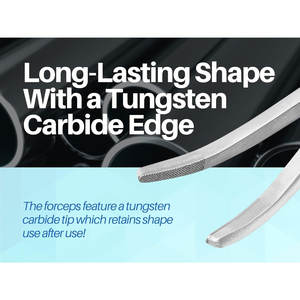 Removedor de corona temporal Fórceps curvos grandes Pinzas de pinza de corona dental de acero inoxidable Instrumento médico de carburo de tungsteno - Product Image 5