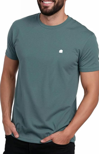 เสื้อยืดคอกลมทรงปกติสำหรับผู้ชาย OEM ผ้าฝ้าย 100% ยืดได้ 4 ทิศทาง พิมพ์ลายโลโก้ที่คอหลังด้วยเทคนิคซิลค์สกรีน ป้องกันการเป็นขุย แห้งเร็ว - Product Image 5