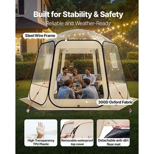 Tenda a Cupola Pop-up 10 x 9,2 Piedi, Impermeabile e Resistente ai Raggi UV, Rifugio Trasparente per Campeggio e Giardino, Tenda Igloo W - Product Image 3