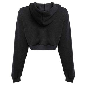 Ropa de calle de algodón 100% de alta calidad, sudaderas con capucha para mujer, jersey de moda para mujer, sudadera recortada de gran tamaño, Sudadera con capucha estampada - Product Image 2