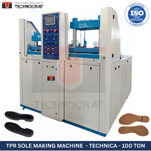 Machine de fabrication de semelles lourdes TECHNICA 100 tonnes TPR TPU PVC Haute Productivité 440V Garantie 1 an Capacité de 3000 paires par jour - Product Image 4