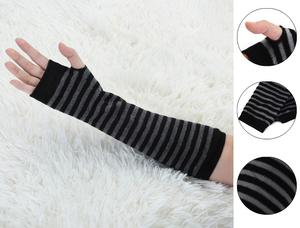 Manchons de bras rayés noir et jaune en tricot unisexe pour adulte, respirants, pour le cyclisme, l'entraînement et le travail en extérieur - Product Image 1