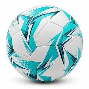 Balón de Fútbol ESTRELLA INTERNATIONAL, Color Turquesa Blanco con Patrón de Rayas Curvas, Talla 5, para Entrenamiento en Interiores/Exteriores, Ligero - Product Image 3
