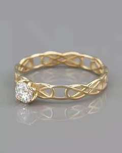 Anillo de Compromiso de Plata de Ley 925 con Circonita Cúbica de Corte Brillante de Inspiración Vintage, Diseño Celta Moderno, para Regalo de Mujer - Product Image 6