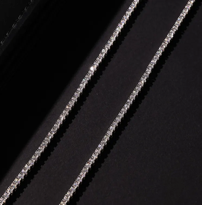 Luxury Micro Pave Moissanite Tennis <b>Chain</b> Necklace <b>Iced</b> <b>Out</b> Hip Hop Jewellery Minimal Diamond Look Gift - Product Image 5