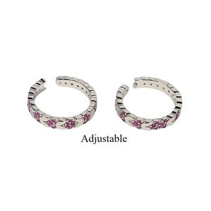 BRIA by SAAR Bague/Bague d'orteil réglable en argent sterling 925 pour femmes et filles Conception élégante à maillons de chaîne Pierres roses fabriquées en Inde - Product Image 5