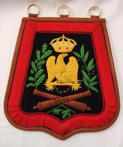 Drapeau de style antique brodé or, fil métallique de luxe, satin brodé robuste de qualité standard - Product Image 1