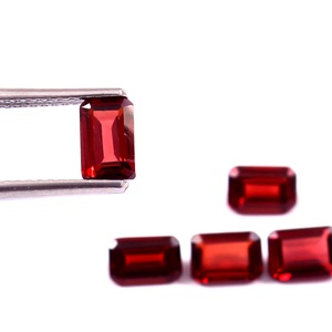 Lot en gros de pierres précieuses naturelles de grenat rouge, taille octogonale, facettées, calibrées, 5x7 mm, pour la fabrication de bijoux - Product Image 2