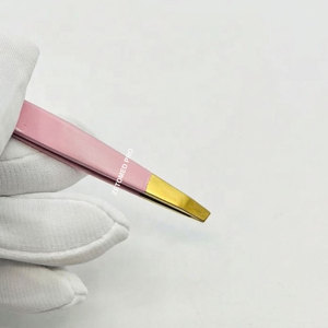 Pince à épiler professionnelle rose doré en acier inoxydable, légère, écologique, à pointe fine, la plus vendue pour sourcils - Product Image 2