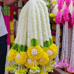 Guirlandes décoratives indiennes en tissu pour mariage, fête, décoration intérieure, suspension murale ou de porte, pour Haldi, Mehndi, Sangeet, fête - Product Image 2