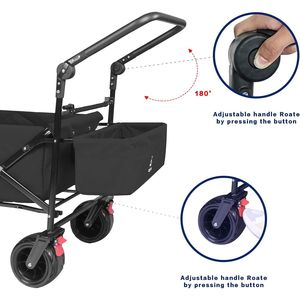 Carrello Pieghevole con Tettuccio Rimovibile, Grandi Ruote All-Terrain con Freno per Uso Intensivo e Applicazioni in Spiaggia - Product Image 3