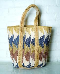 Sac fourre-tout tendance 2026 pour femme, style bohème écoresponsable, en jute, grande capacité, vintage, à pompons, idéal pour les voyages - Product Image 3