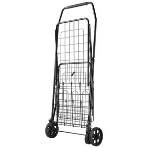 Carrello Pieghevole per la Spesa con Doppio Cesto, Capacità di Carico 45 kg, Fodera Impermeabile, Ruote Grandi, Carrello da Shopping Robusto - Product Image 6