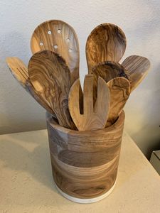 Juego de Utensilios de Cocina de Madera de Acacia Natural de 1 Pieza, Resistentes al Calor, Ligeros, Herramientas de Cocina Sostenibles, Aptos para Lavavajillas - Product Image 1