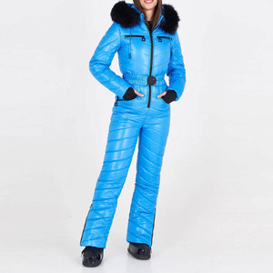 Custom <b>Women</b> Winter <b>One</b> <b>Piece</b> <b>Ski</b> <b>Suit</b> Padded Hooded Snowboard Jumpsuit for Outdoor Snow Sports - Product Image 3