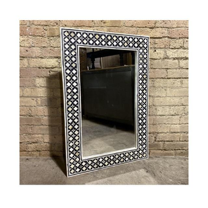 Exclusive Quality Wooden Mirror Frame With <b>MOP</b> Work Customized Shape Large Size Mirror Frame For Sale - Product Image 3