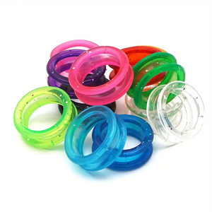 8 paires de ciseaux à anneaux pour les doigts, pour la coiffure et l'entretien des animaux, ensemble d'anneaux en silicone multicolores, prise US - Product Image 5