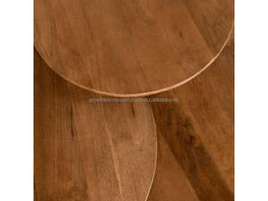 Juego de Mesas de Centro Modernas de Madera Maciza, Mesa Redonda de Madera para Sala de Estar, Juego de Mesas de Centro Minimalistas de Madera Redonda - Product Image 6