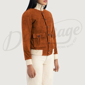 Women's Winter Real Suede Cowgirl <b>Leather</b> Racer <b>Jacket</b> 2021 New Women Latest Fashion Genuine Suede <b>Leather</b> Motorbike <b>Jacket</b> - Product Image 2