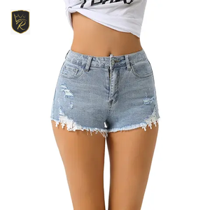 Shorts de Mezclilla de Cintura Alta para Mujer a Precio de Fábrica, Cómodos, Color y Logotipo Personalizables, Servicio OEM de Alta Calidad - Product Image 1